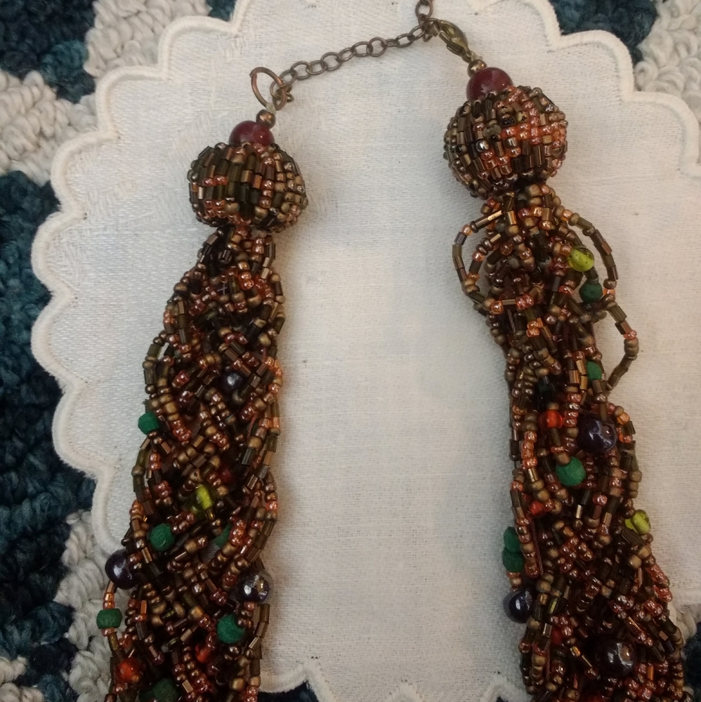 Bold, Beaded Statement Necklace - image 4